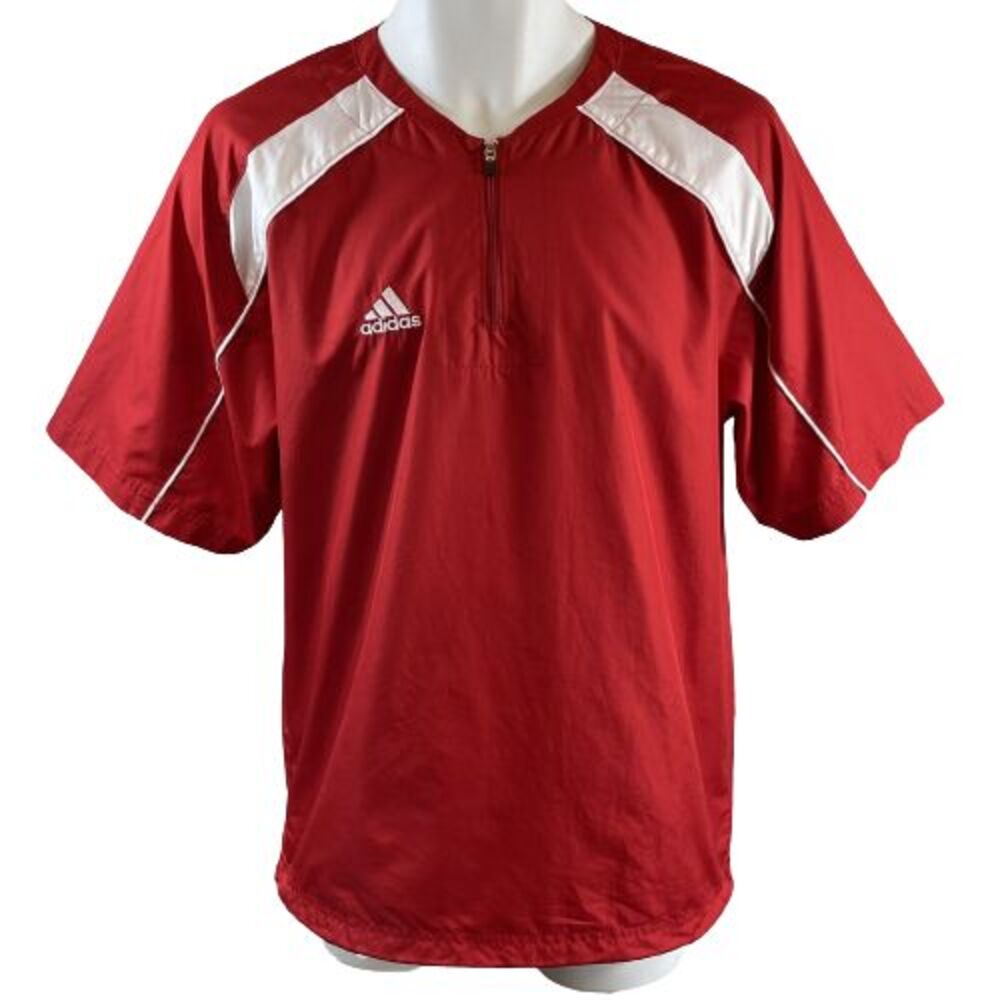 Adidas Men's XS 1/4 Zip Hot Jacket - Red & White Pullover